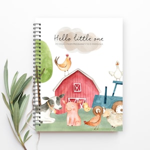Baby Book, Baby Books, Baby Shower Gift, Baby Boy, Baby Girl, Pregnancy Gift, New Mom Gift, Baby Milestone, Farm Nursery, Baby Nursery, C43A