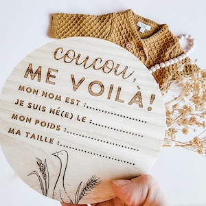 Pastille de naissance, Annonce de naissance, cadeau bébé, future maman, baby wood disks, bébé fille, cadeau de shower, petite oie