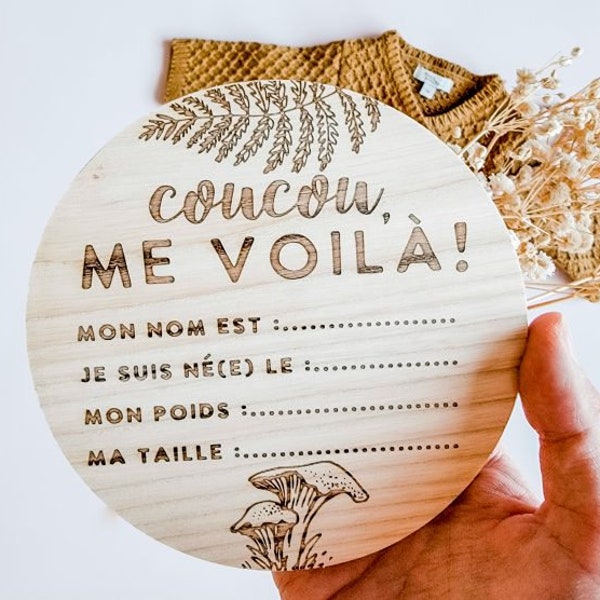 Pastille de naissance, Annonce de naissance, cadeau bébé, future maman, baby wood disks, bébé fille, cadeau de shower, bébé ours