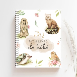 Livre de Bébé, Journal de Bébé, Journal de Grossesse, Album de naissance, Album de bébé, Cadeau de Shower, décor de forêt, Mélanie Foster