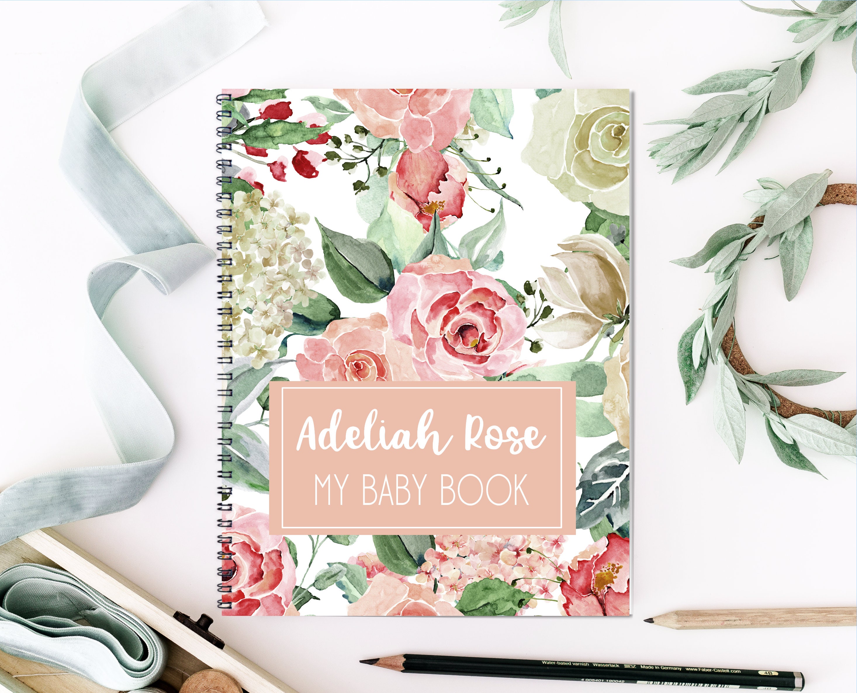 My baby Book Floral Baby Book Baby Girl Book Baby Girl Etsy