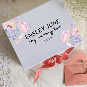 Personalized Baby Memory Box, Custom Baby Keepsake Box, Newborn Baby Gift, Baby Shower Gift, New Mom Gift, New Baby Gift, BP34