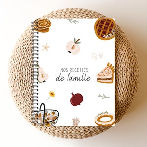 Livre de recettes personnalisé, Livre de recette familial, recettes de famille, souvenirs de famille, livre de cuisine familial, CU47F