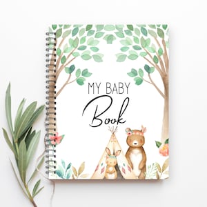 Baby Book, Pregnancy Journal, Tribal Nursery, Baby Girl Shower, New Baby Gift, Baby Girl Album, Baby Book Girl, Modern Baby Book, BB11