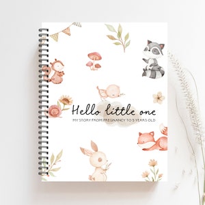 Baby Book, New Mom Gift, Baby Journal, Pregnancy Journal, Mom Gift, Woodland Nursery, Baby Shower, Baby Girl, Baby Boy, Pregnancy, C51A
