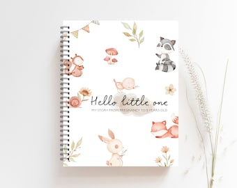 Baby Book, New Mom Gift, Baby Journal, Pregnancy Journal, Mom Gift, Woodland Nursery, Baby Shower, Baby Girl, Baby Boy, Pregnancy, C51A