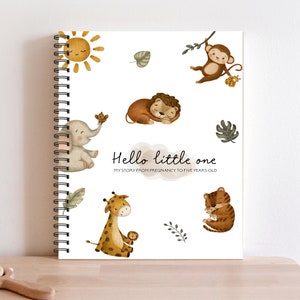 Baby Book, Baby Books, Baby Shower, New Mom, Mom Gift, Baby Memory Book, Baby Shower, Baby Boy, Baby Girl, Safari Nursery Decor, C81A