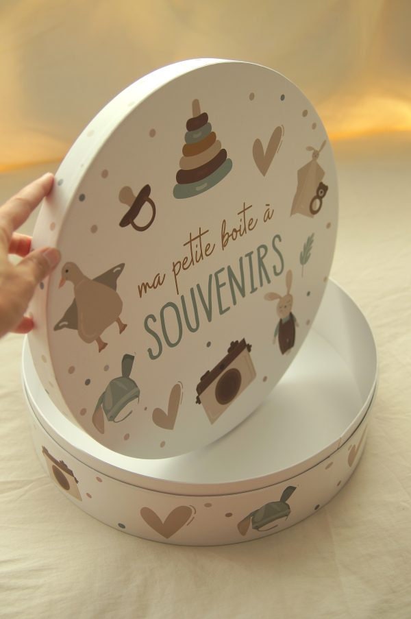 Boite Souvenirs Ronde, Souvenirs De Grossesse, Souvenirs De Bébé, Souvenirs  D'enfant, Cadeau Future Maman, Cadeau De Grossesse 