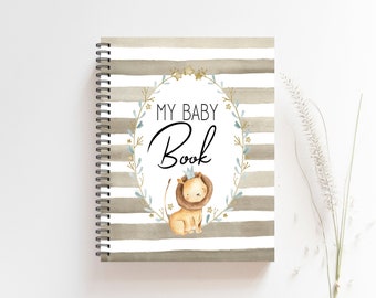Baby Book, Baby Books, Baby Shower, Baby Album, Baby Journal, Baby Gift, Mother, Gift, Pregnancy Gift, Jungle Nursery, Baby Boy, BB04