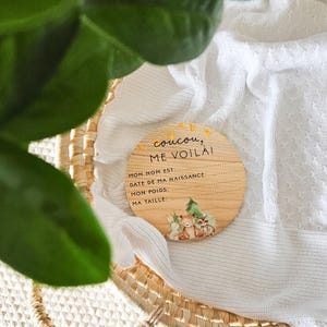 Pastille de naissance, pastille de bébé, décoration chambre de bébé, cadeau de shower, annonce de bébé, annonce de naissance en bois