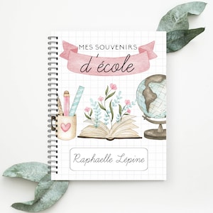 Livre souvenirs d&#39;école fille, mon livre d&#39;école, souvenirs d&#39;école, livre enfance, livre scolaire, journal scolaire, livre souvenirs, Ec2