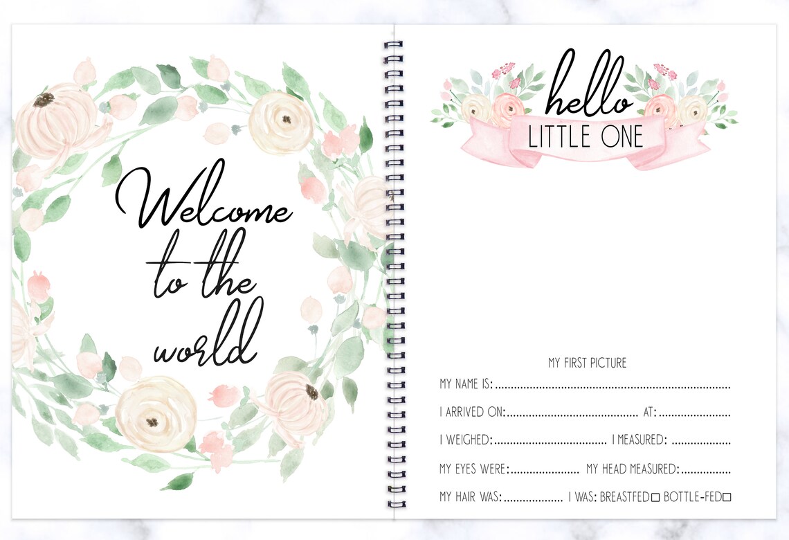 Baby Journal Baby Girl Book Baby book Baby Milestones Book Etsy