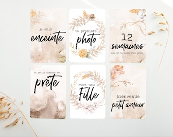 Cartes-étapes, Cartes étape grossesse, grossesse, cadeau pour maman, papeterie bébé, cadeau grossesse, jalons cartes, GE1