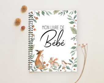 Livre de Bébé, Journal de Bébé, Souvenirs pour Bébé, Décor Animaux de la forêt, Cadeau pour Bébé, Cadeau de Shower, Cadeau Unisexe, BF20