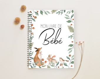 Livre de Bébé, Journal de Bébé, Souvenirs pour Bébé, Décor Animaux de la forêt, Cadeau pour Bébé, Cadeau de Shower, Cadeau Unisexe, BF20