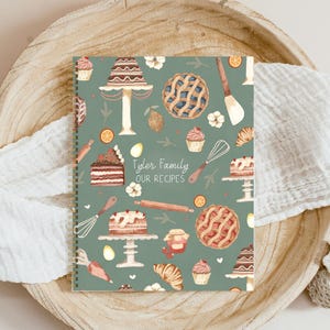 Family Recipes Book, Kitchen Recipe Journal, Journal Recipe, Family Recipes, wedding, housewarming gift, Mommy Gift, Family cookbook, CU60A