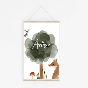 Affiche décorative, Nursery Print, Nursery Decor, Nursery wall art, Custom poster, Décor chambre de bébé, Cadeau bébé, Forest Decor, AF6