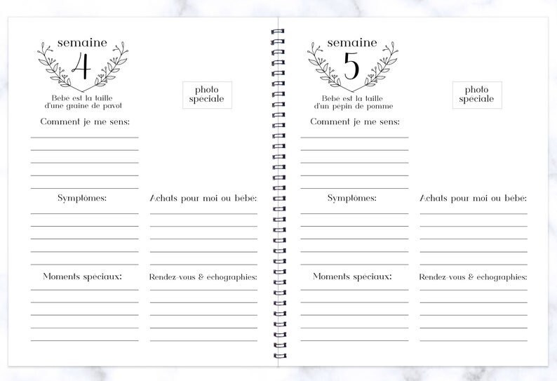 Journal de grossesse et livre de souvenirs - Cadeau - Journal de grossesse pour les futures mamans - Avec calendrier, scrapbooking, liste de contrôle et organiseur (bébés animaux