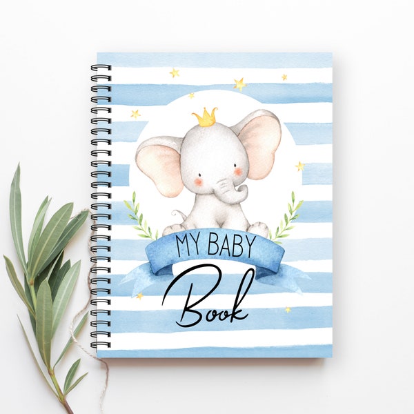 Baby Book, Baby Gift, Baby Shower, Baby Memory Book, New Baby, Elephant Nursery, Baby Girl, Baby Boy New Mom Gift, Baby Album, BB03