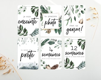 Cartes-étapes, Cartes étape grossesse, grossesse, cadeau pour maman, papeterie bébé, cadeau grossesse, jalons cartes, GE3