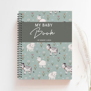 Baby book, Baby Album, Baby Journal, Baby Pregnancy Journal, Baby Memory Book, Baby Shower Gift, New Baby Gift, Custom Baby gift, M225A