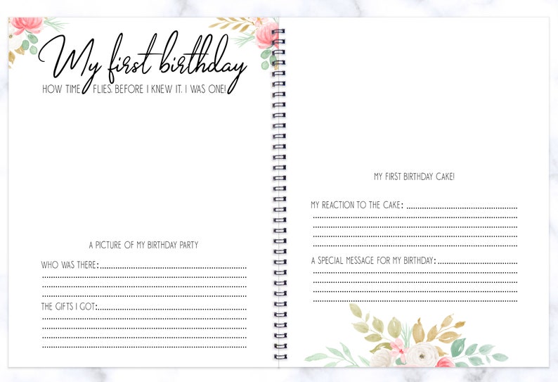 Baby Girl Book Baby Girl Journal Baby Girl Album Baby Gold Etsy