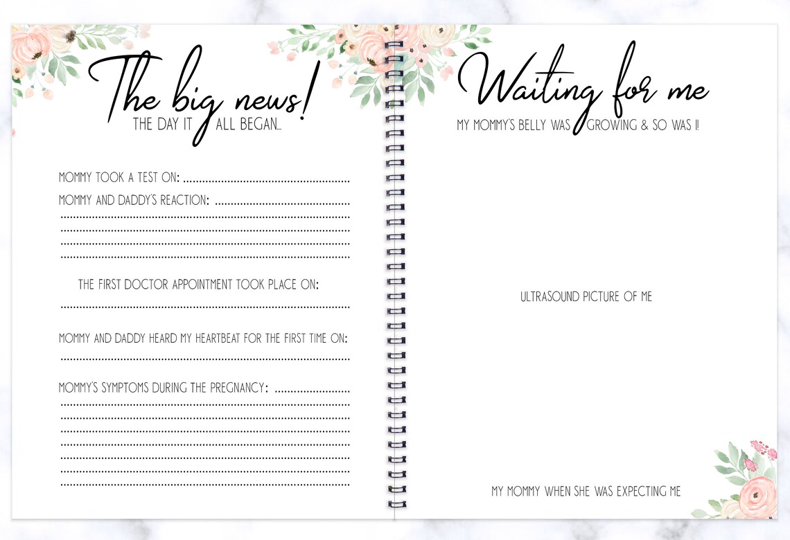 Baby Journal Baby Girl Book Baby book Baby Milestones Book Etsy