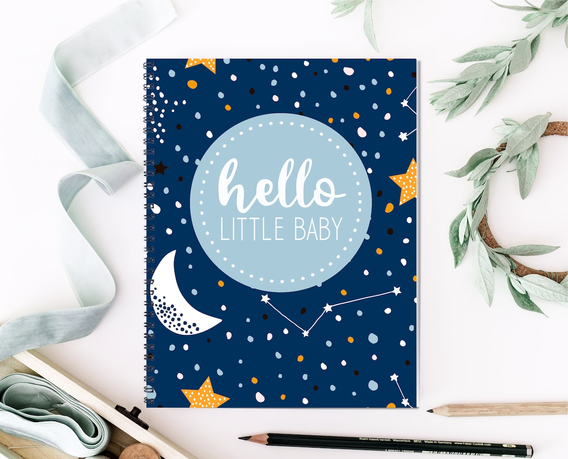Baby book Gender Neutral Baby Book Baby Boy Book Space Etsy