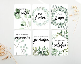 Cartes-étapes, Cartes étape petite enfance, petite enfance, cadeau pour maman, papeterie bébé, cadeau grossesse, jalons cards, BE10