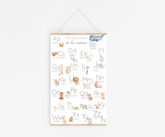 Affiche Alphabet Abecedaire Affiche Chambre D Enfant Etsy Canada