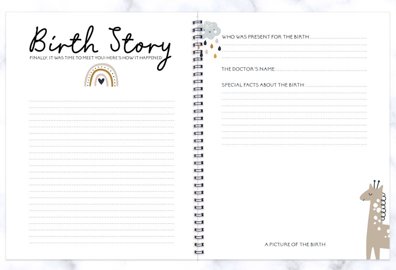 Baby Book Baby Shower Gift Baby Memory Rainbow Baby Gift Etsy