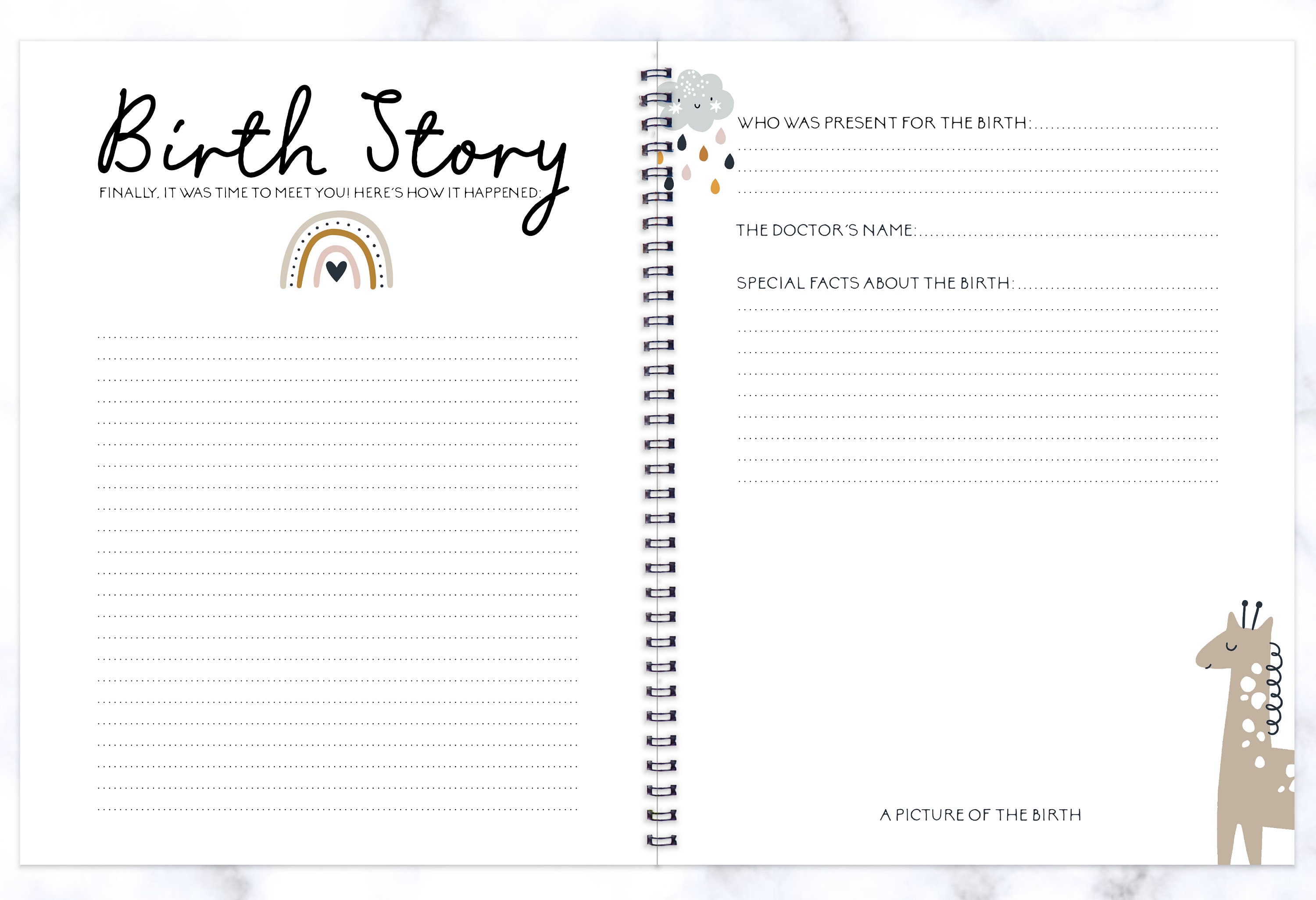 Baby Book Baby Shower Gift Baby Memory Rainbow Baby Gift Etsy