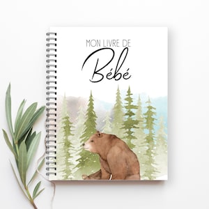 Album de Bébé Garçon, Livre de Bébé, Journal de Bébé, Album Souvenir Bébé, Papeterie Bébé, Journal de Grossesse, Décor Animaux Forêt, BF17