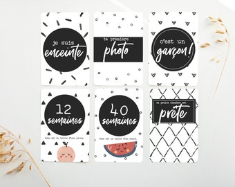 Cartes-étapes, Cartes étape grossesse, grossesse, cadeau pour maman, papeterie bébé, cadeau grossesse, jalons cartes, GE2