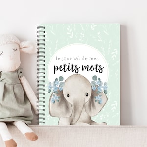 Journal des premiers mots, Journal petits mots, livre petite enfance, souvenirs enfant, papeterie, cadeau pour maman, Journal de bébé, PM3