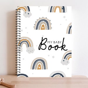 Baby Book, Baby Album, Baby Boy, Baby Memory Book, Baby Shower Gift, Baby Boho Decor, Rainbow Baby, Rainbow Baby Book, Baby Journal, BB45