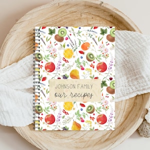 Family Recipes Book, Kitchen Recipe Journal, Journal Recipe, Family Recipes, wedding, housewarming gift, Mommy Gift, Family cookbook, CU62A