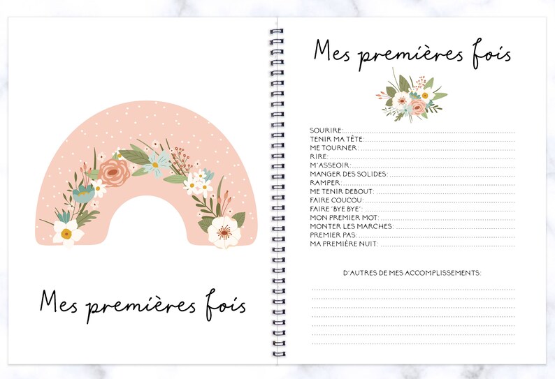 Livre De Bebe Arc En Ciel Journal De Bebe Fille Livre De Etsy