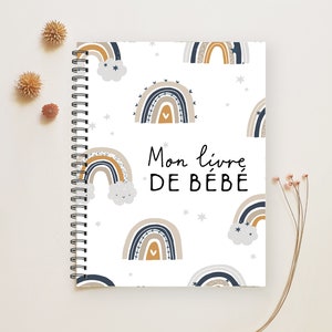 Livre de Bébé, Journal de Bébé, Souvenirs pour Bébé, Décor Scandinave Fille, Cadeau pour Bébé Garçon, Cadeau de Shower, Cadeau Unisexe, SF1