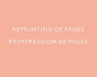Réimpression de pages, reprinting of pages