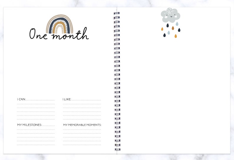 Baby Boy Book Baby Boy Album Baby Boy Milestones Book Etsy