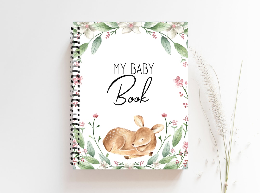 Baby Girl Book, Baby Girl Shower Gift, New Baby Gift, Memory Book, Baby Girl Nursery, Woodland