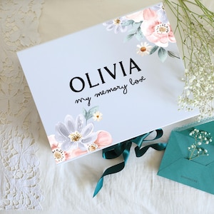 Personalized Baby Memory Box, Custom Baby Keepsake Box, Newborn Baby Gift, Baby Shower Gift, New Mom Gift, New Baby Gift, BP35