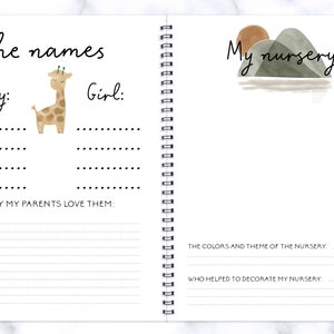 Baby book, Baby Journal, Pregnancy Planner, Pregnancy Journal, New Mom gift, Baby Shower, Shower Gift, Pregnancy Gift, Jungle Nursery, C28A image 3