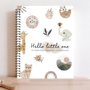Baby book, Baby Journal, Pregnancy Planner, Pregnancy Journal, New Mom gift, Baby Shower, Shower Gift, Pregnancy Gift, Jungle Nursery, C28A image 1