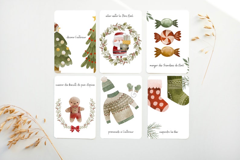 Cartes de l'Avent, Avent Noël, Calendrier de l'avent, activités de Noël, avent2 image 1