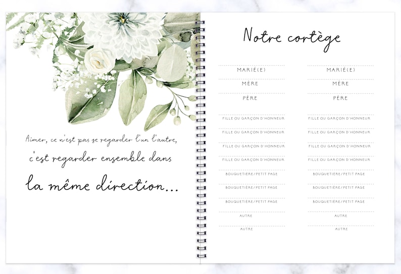 Planificateur de Mariage, Journal de Mariage, Mariage, Planificateur, Fiancailles, Journal de future mariée, Agenda de Mariage, CP, LW40F image 2