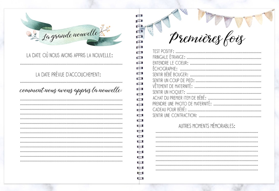 Livre de Grossesse Souvenirs Bébé Album de Grossesse Livre Etsy