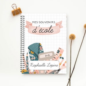 Livre souvenirs d'école fille, mon livre d'école, souvenirs d'école, livre enfance, livre scolaire, journal scolaire, livre souvenirs, Ec4
