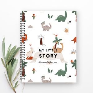 Baby Memory Book, First Year Baby Memory Book, Personalized Baby Album, Modern Baby Shower Gift, Unisex Baby book, Baby Album, BF78A